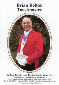 Brian Belton Toastmaster